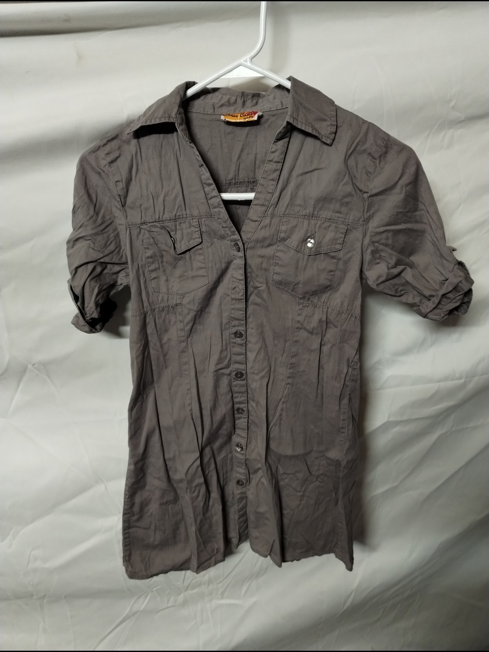 She's Cool Men's Casual Short-Sleeve Button-Down Shirt - Gray